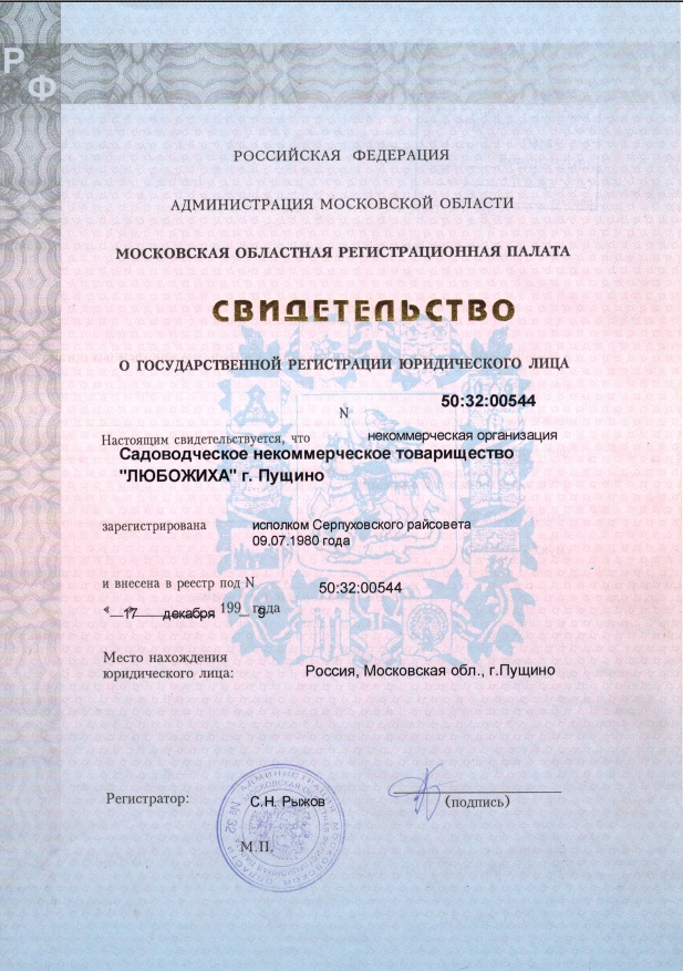 Свидетельство о государственной регистрации Свидетельство о государственной регистрации